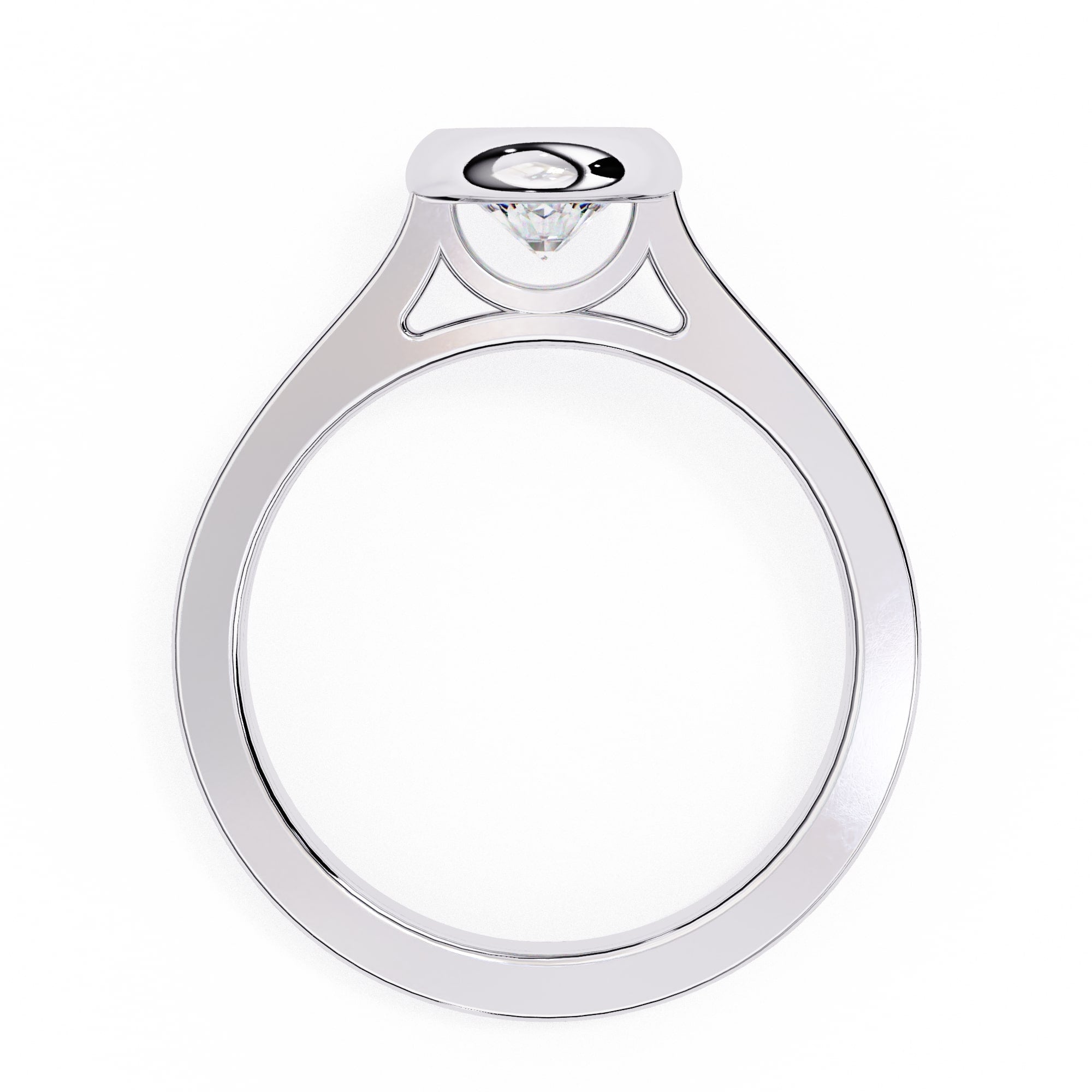 Bezel Set Round Cut Diamond Solitaire Ring