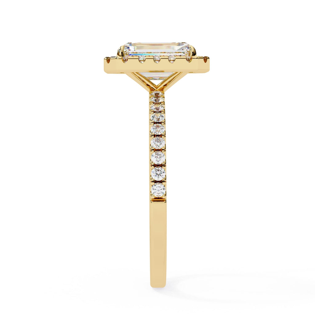 Radiant Diamond Engagement Ring With Halo Setting