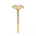 Radiant Diamond Engagement Ring With Halo Setting