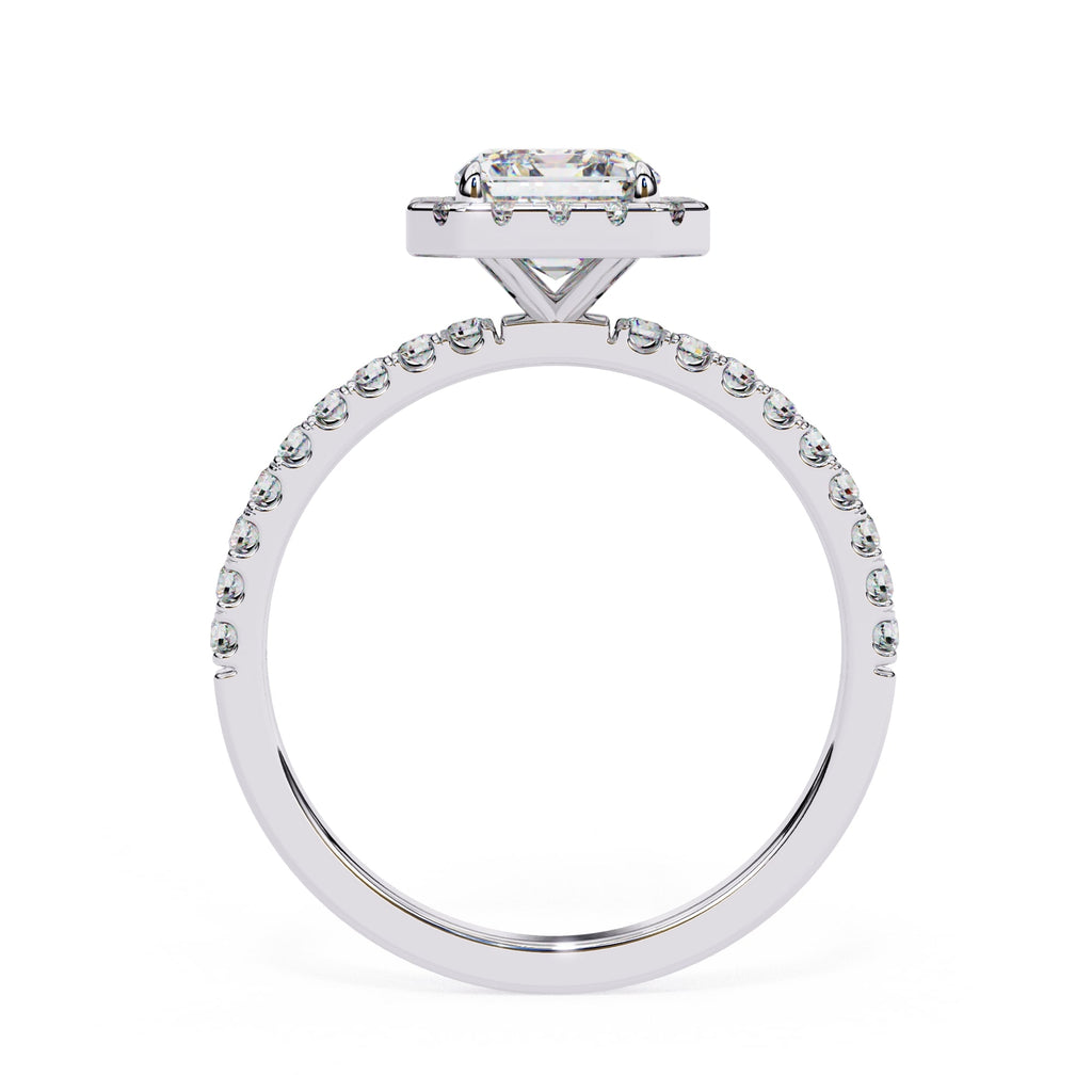 Radiant Diamond Engagement Ring With Halo Setting