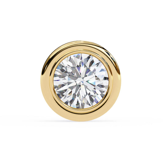 Round Bezel Stud Diamond Earrings