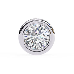Round Bezel Stud Diamond Earrings