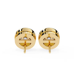 Round Bezel Stud Diamond Earrings