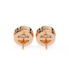Round Bezel Stud Diamond Earrings