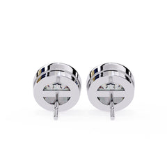 Round Bezel Stud Diamond Earrings