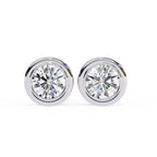 Round Bezel Stud Diamond Earrings