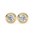 Round Bezel Stud Diamond Earrings