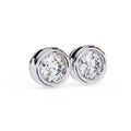 2.57 Carat Round Cut Lab Grown Diamond Bezel Set Diamond Earrings