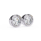 Round Lab Diamond Bezel Stud Diamond Earrings