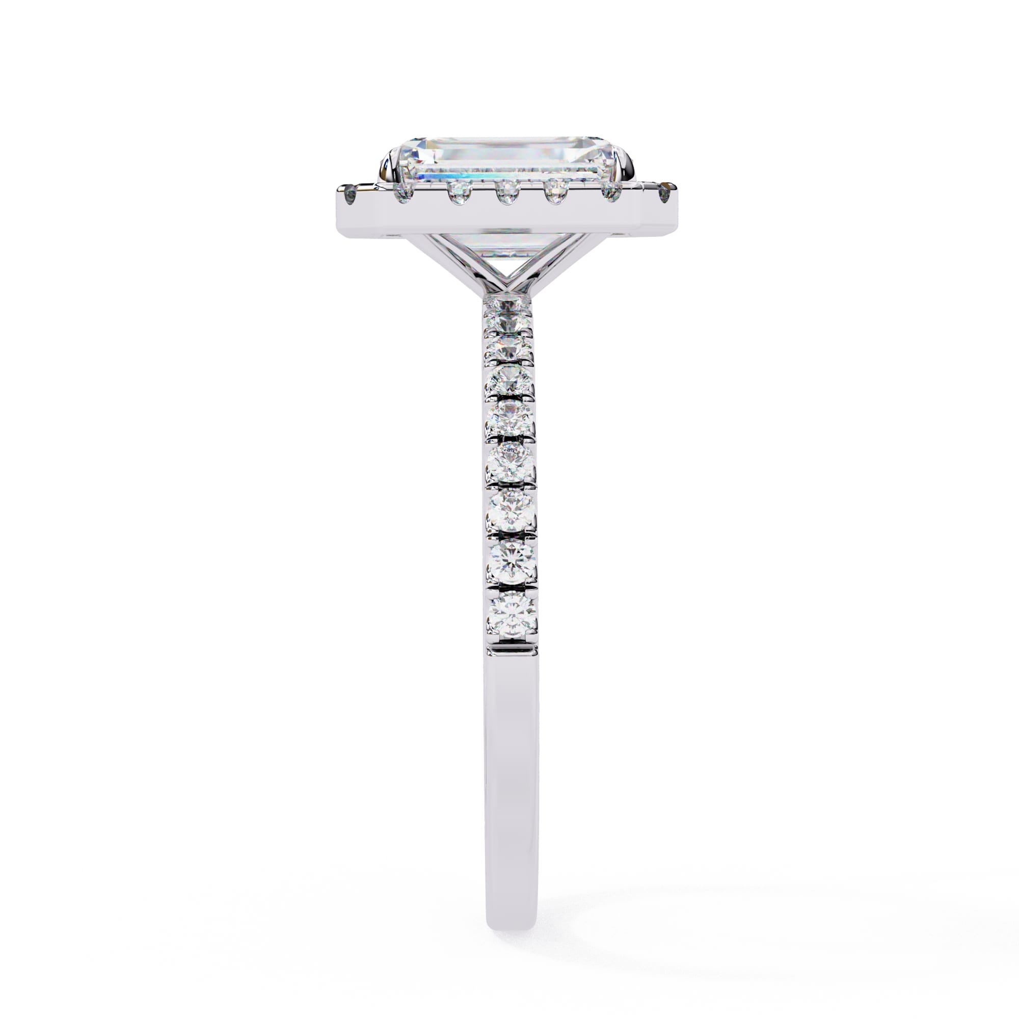 Radiant Diamond Engagement Ring With Halo Setting