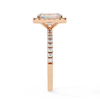 Radiant Diamond Engagement Ring With Halo Setting