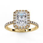 Radiant Diamond Engagement Ring With Halo Setting