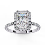 Radiant Diamond Engagement Ring With Halo Setting