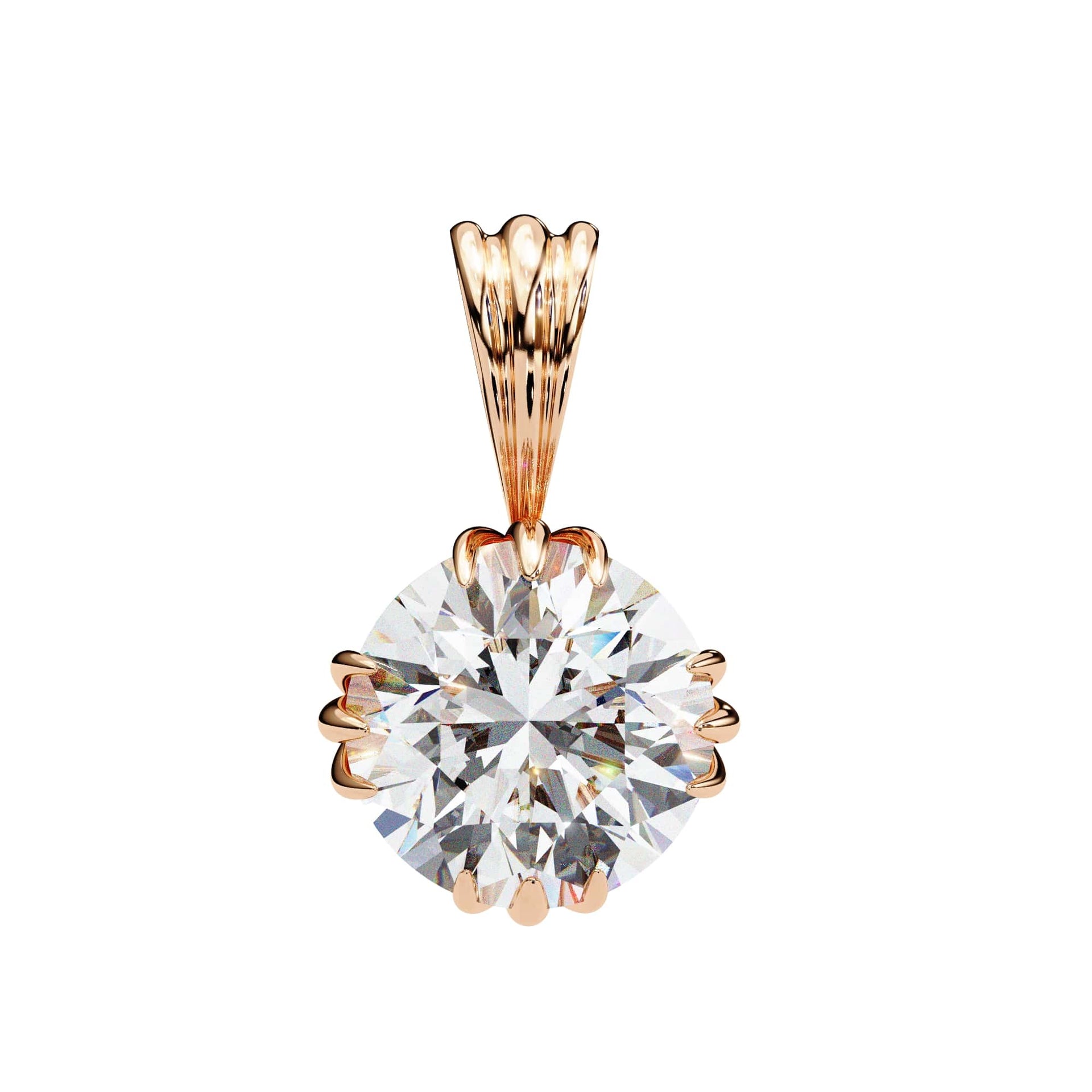 Charming Round Cut Lab Grown Diamond Pendant