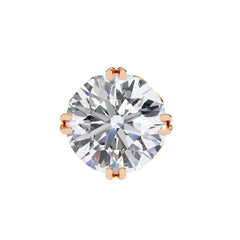 Round Brilliant Diamond Stud 4 Double Claw Prong Setting