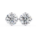 2.57 Carat Round Brilliant Diamond Solitaire Stud Earrings