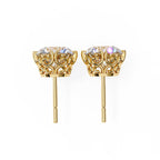 Round Brilliant Diamond Stud 4 Double Claw Prong Setting