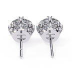 Round Brilliant Diamond Stud 4 Double Claw Prong Setting