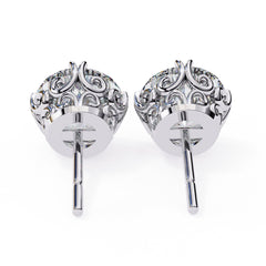 Round Brilliant Diamond Stud 4 Double Claw Prong Setting