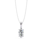 Diamond necklace on a white background