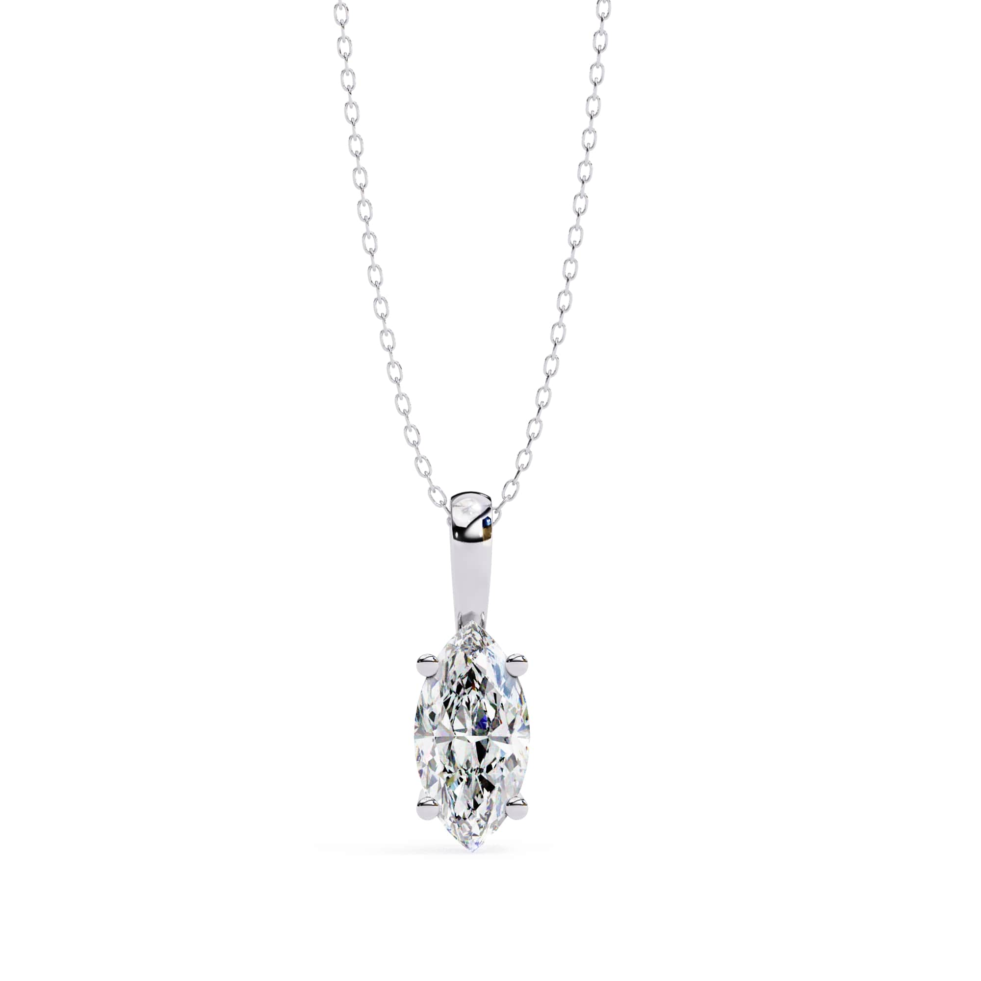 Diamond necklace on a white background