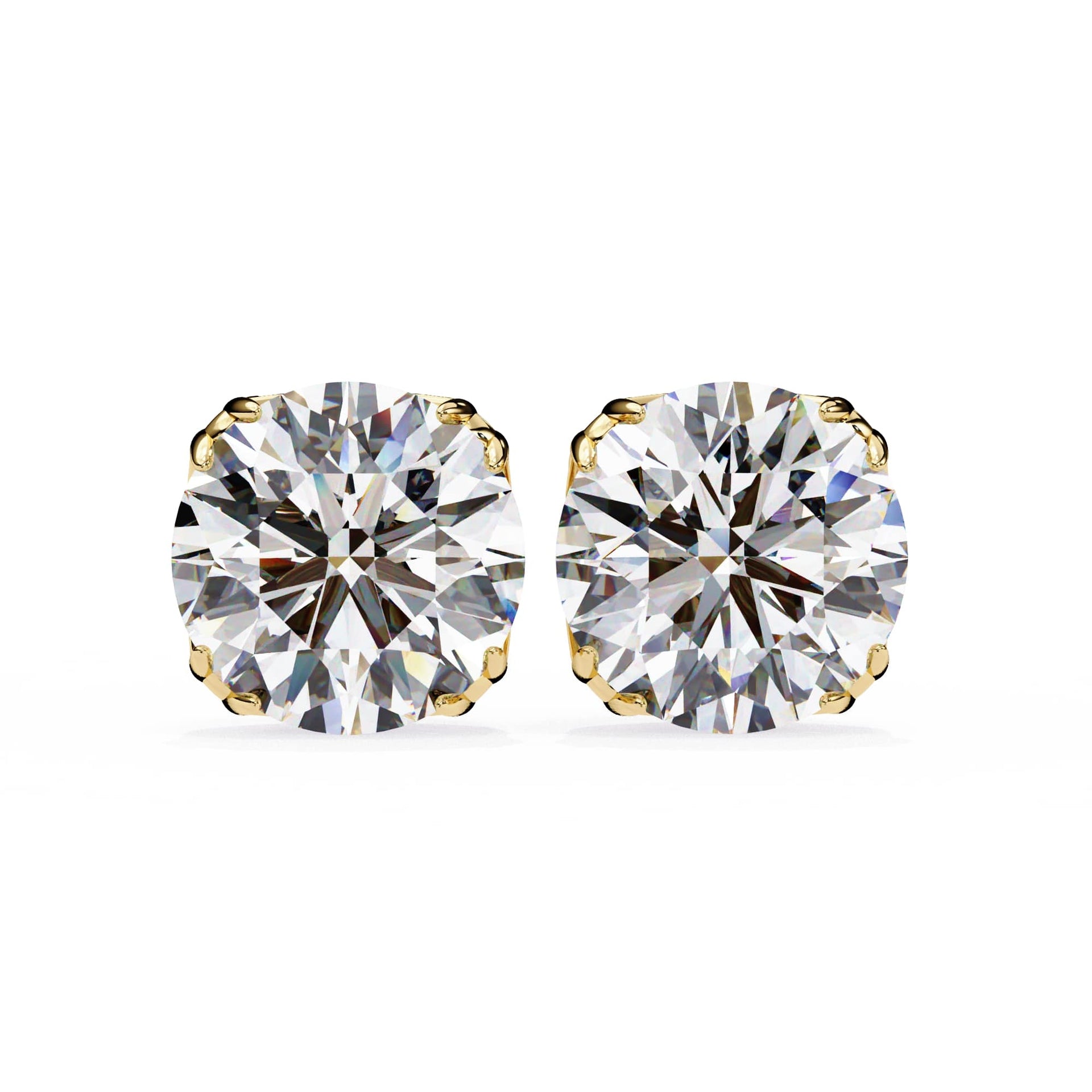 Round Lab Diamond Stud Earrings