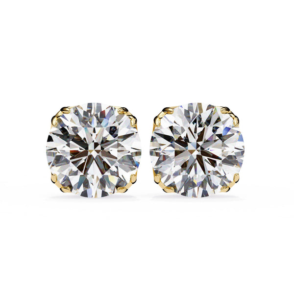 Round Lab Diamond Stud Earrings