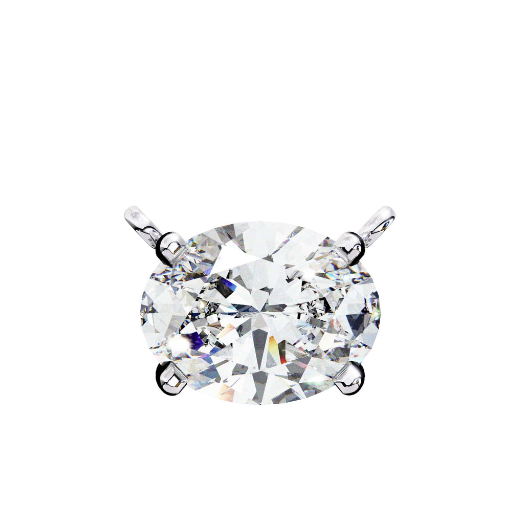 1.66 Carat Classic Oval Cut Lab Grown Diamond Basket Pendant