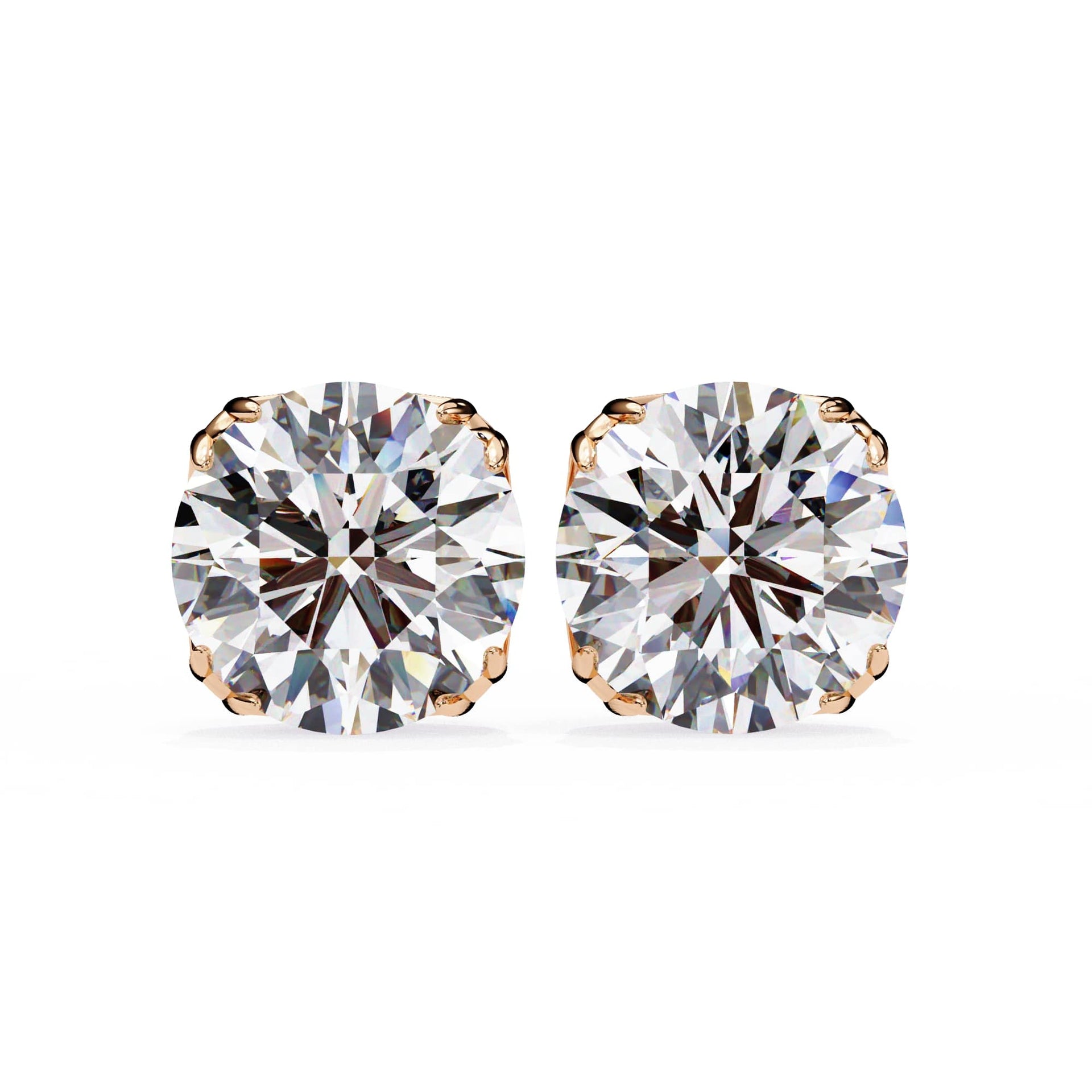 Round Lab Diamond Stud Earrings