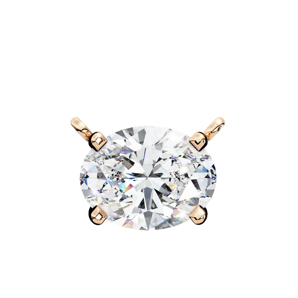 1.66 Carat Classic Oval Cut Lab Grown Diamond Basket Pendant