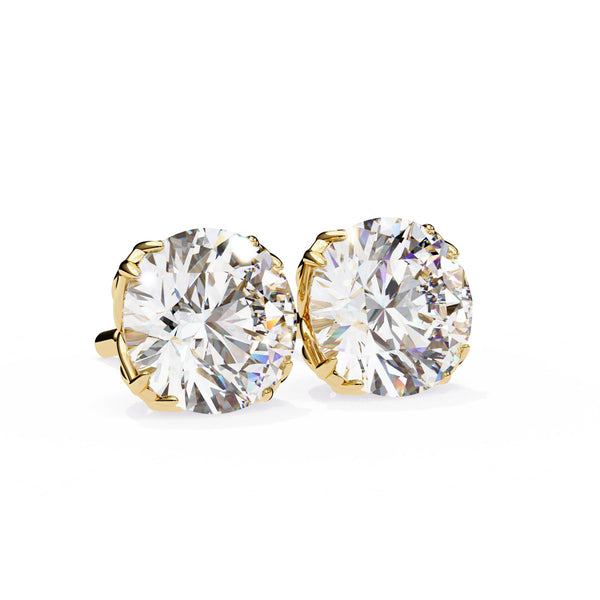 Round Lab Diamond Stud Earrings