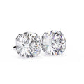 2.57 Carat Round Cut Lab Grown Diamond Push Back Solitaire Earrings