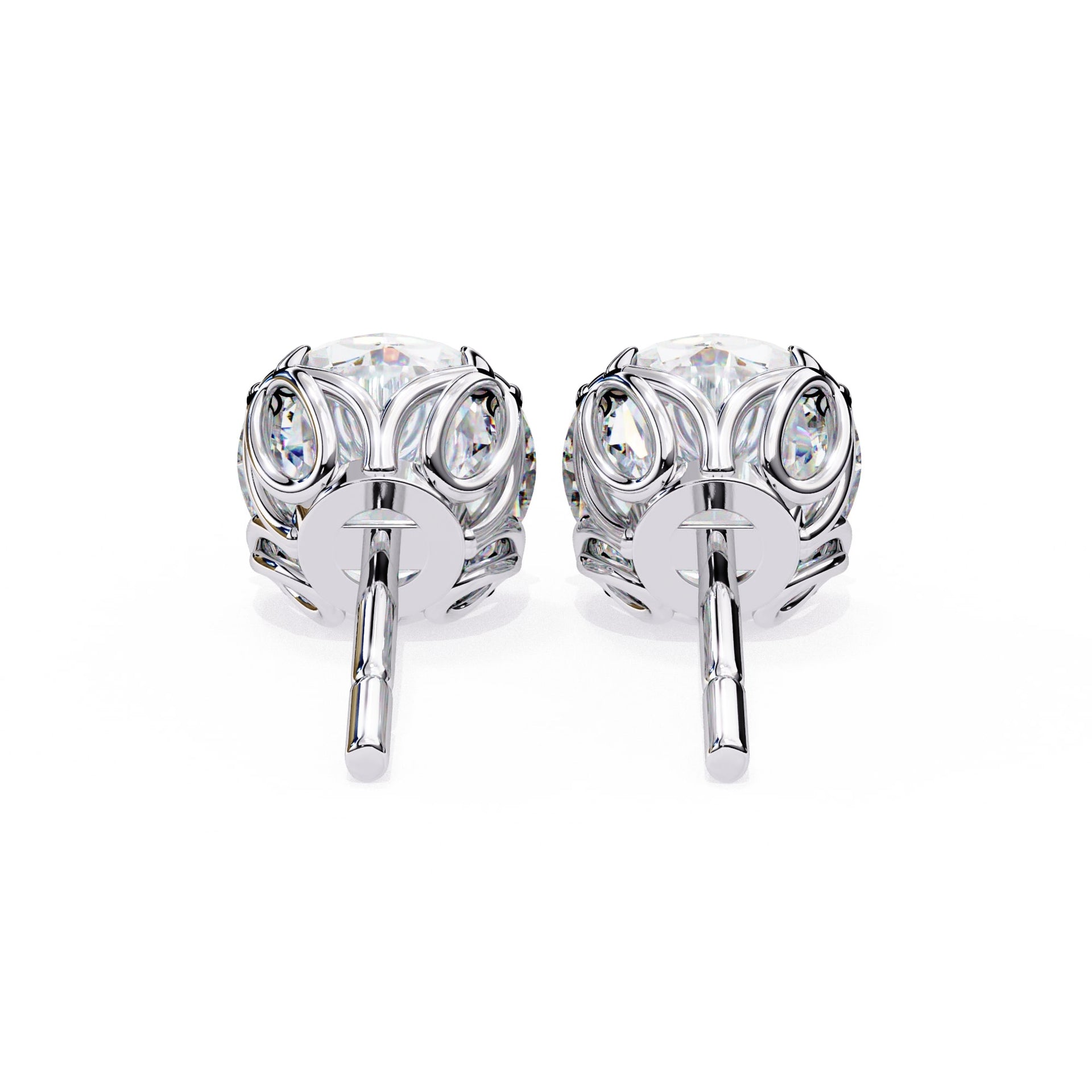 Round Lab Diamond Stud Earrings