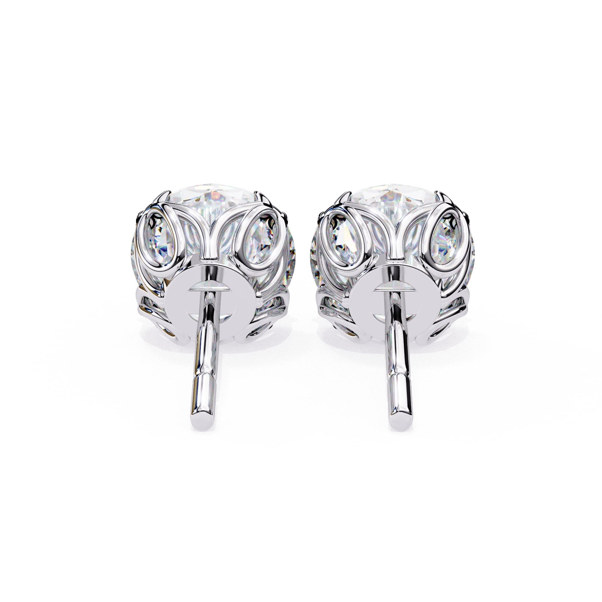 Round Stud 8 flower Prong Setting