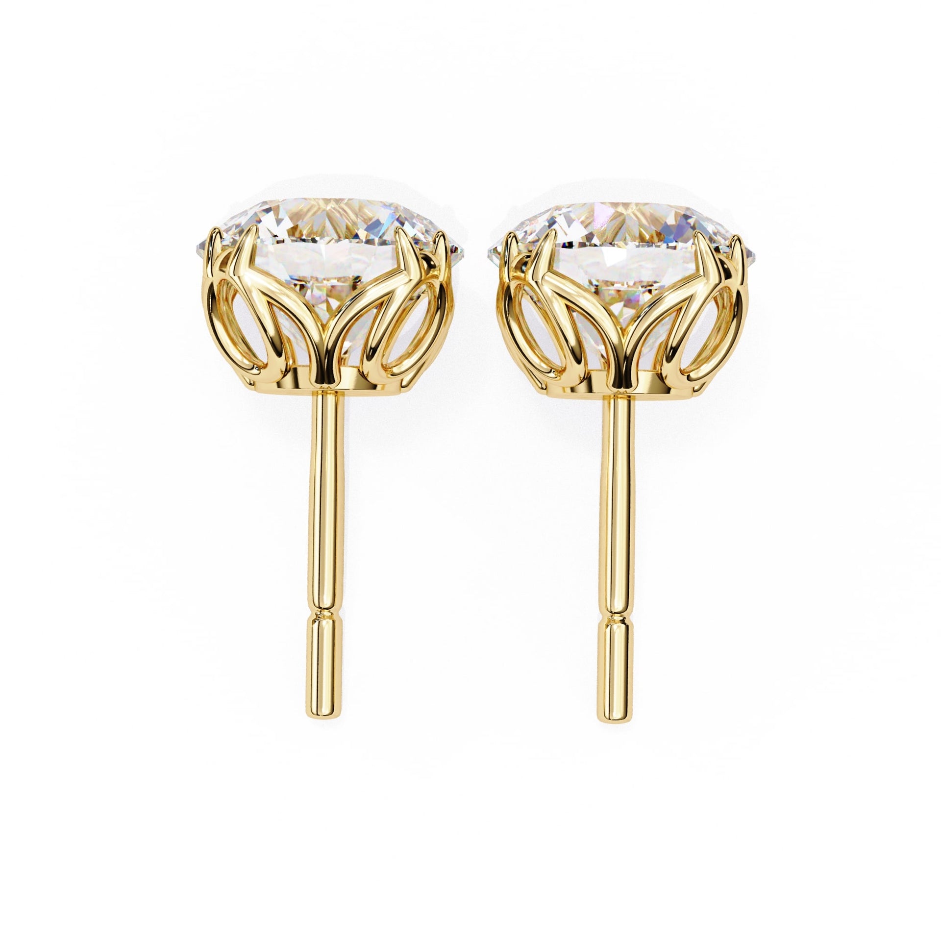 Round Lab Diamond Stud Earrings