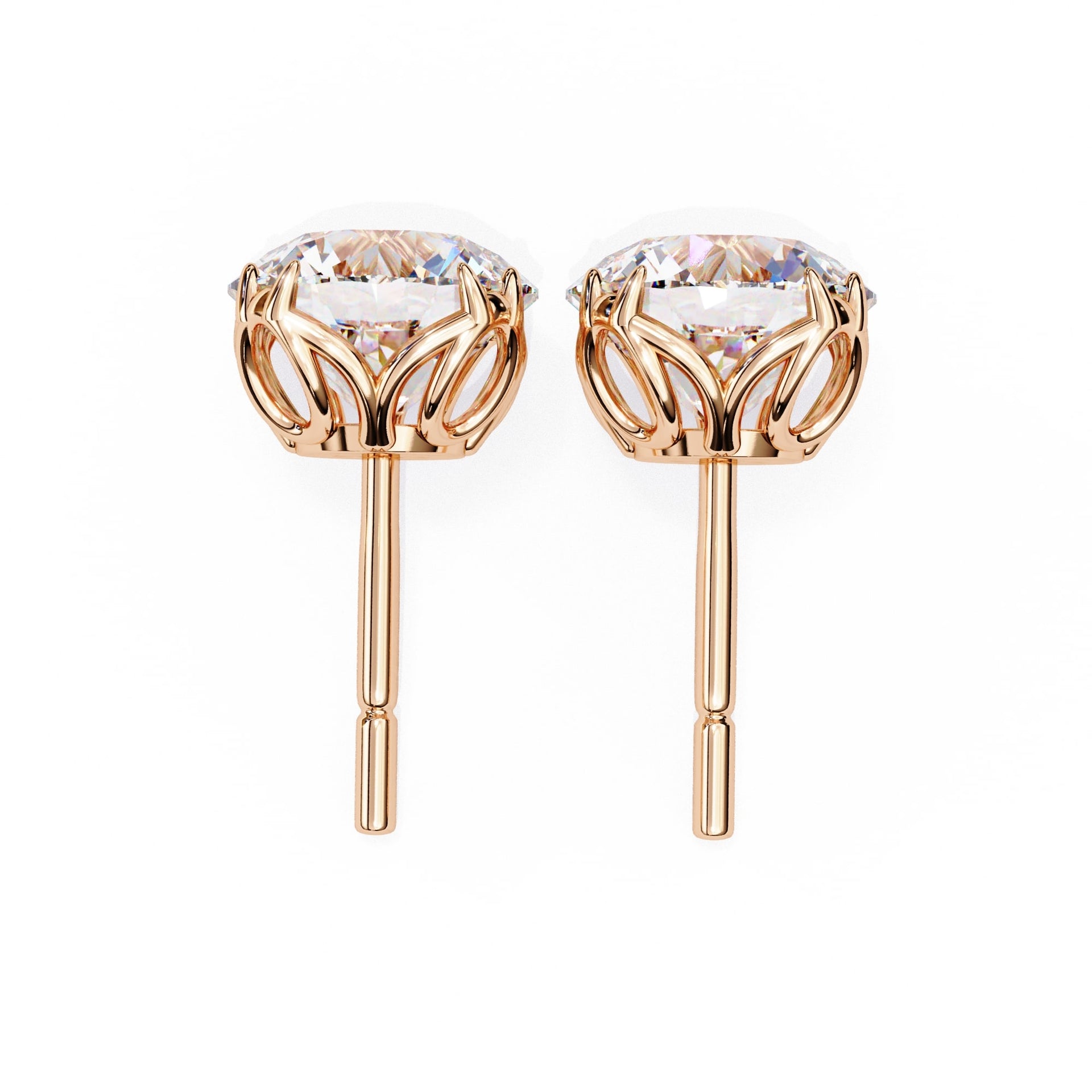 Round Lab Diamond Stud Earrings