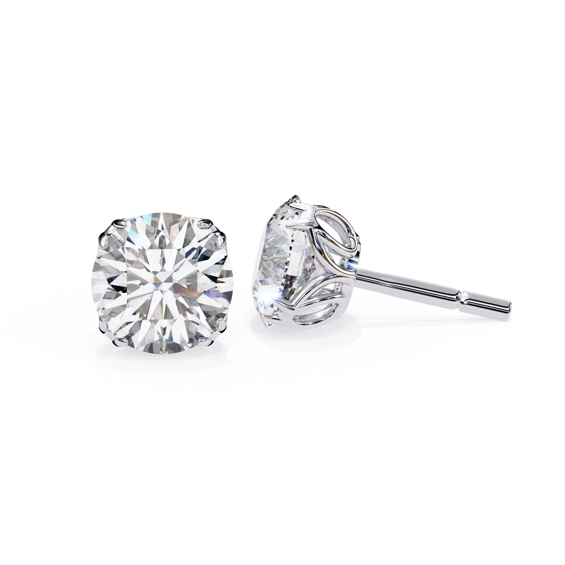 Round Lab Diamond Stud Earrings