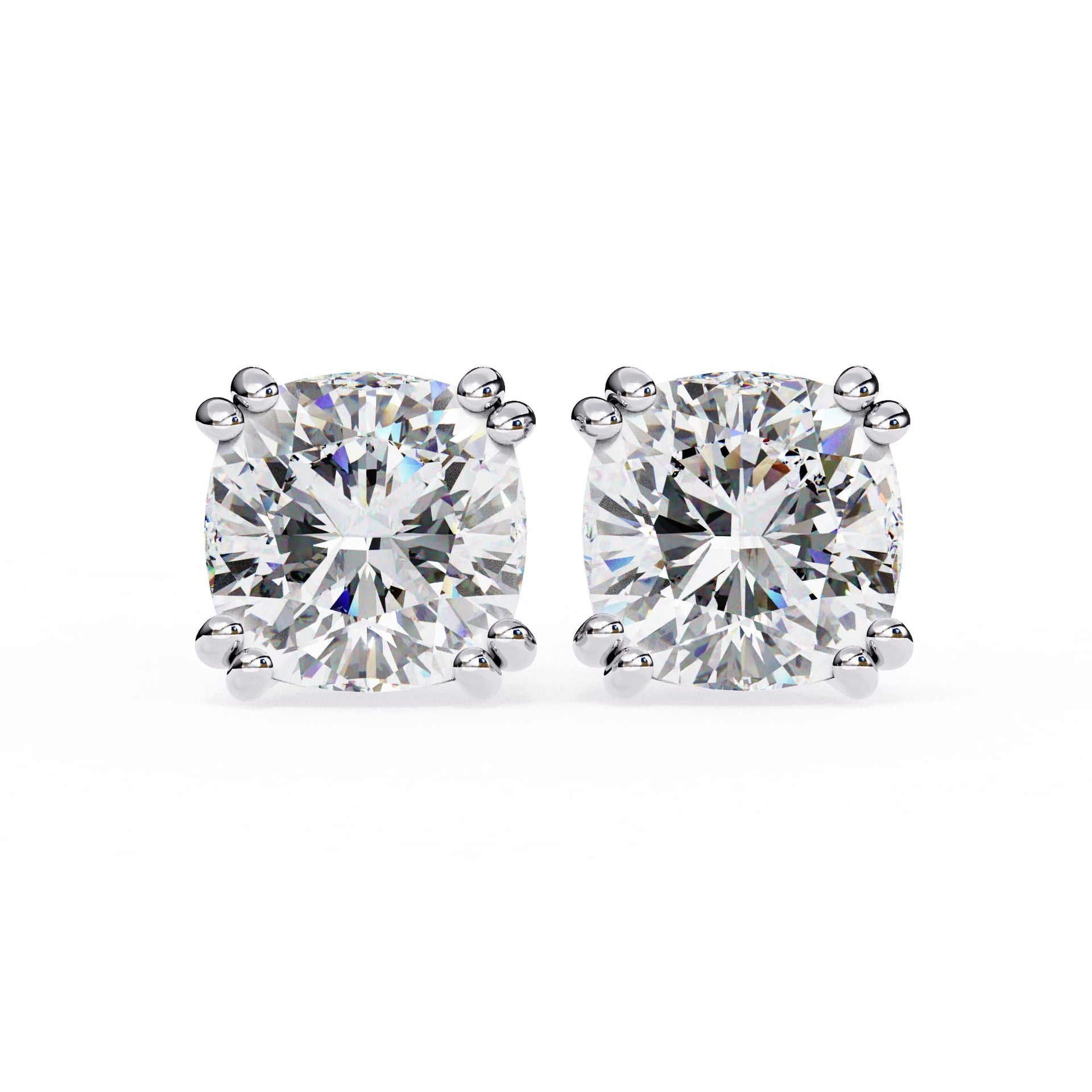 Lab  Grown Cushion Cut Diamond Stud Earrings