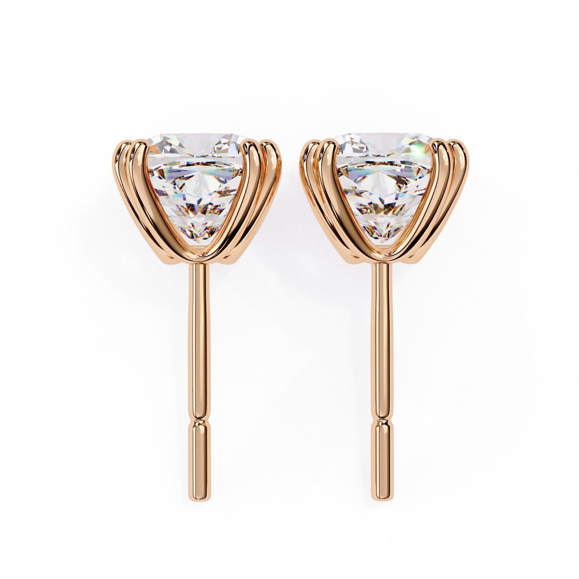 Lab  Grown Cushion Cut Diamond Stud Earrings
