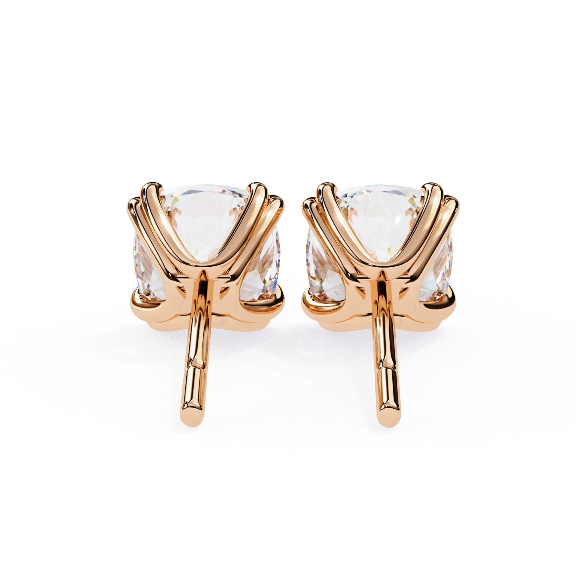 Lab  Grown Cushion Cut Diamond Stud Earrings