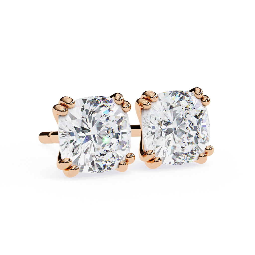 Cushion cut Diamond Stud Earrings