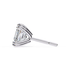 Princess Cut Diamond Stud Earrings 4 Double Claw Prong Setting