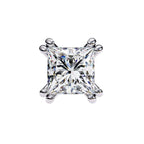 Princess Cut Diamond Stud Earrings 4 Double Claw Prong Setting