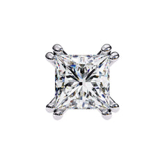 Princess Cut Diamond Stud Earrings 4 Double Claw Prong Setting