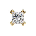 Princess Cut Diamond Stud Earrings 4 Double Claw Prong Setting