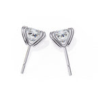 Princess Cut Diamond Stud Earrings 4 Double Claw Prong Setting