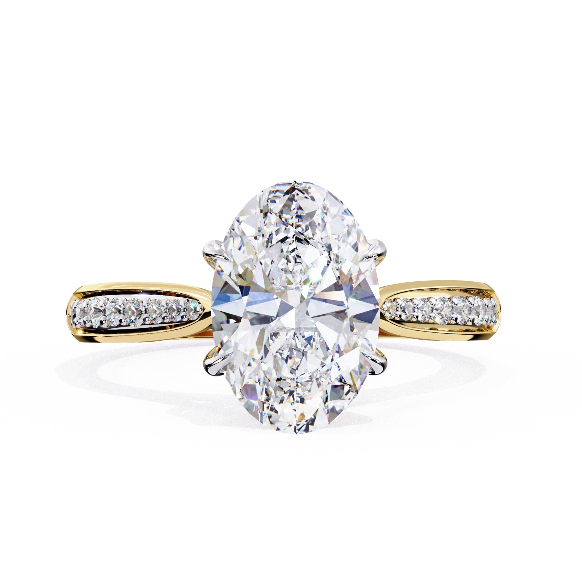 Channel Set Oval Diamond Solitaire ring