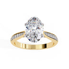 Channel Set Oval Diamond Solitaire ring