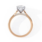 Round Cut Diamond 4 Prong Solitaire Accent Ring