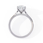 Round Cut Diamond 4 Prong Solitaire Accent Ring